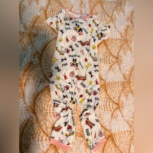 Cozy Cream Dog Onesie with Pink Trim and Skate Print - XL